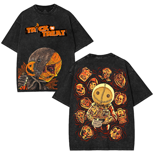 Trick 'R Treat Sam Vintage Washed Halloween Tee - Oversized Cotton
