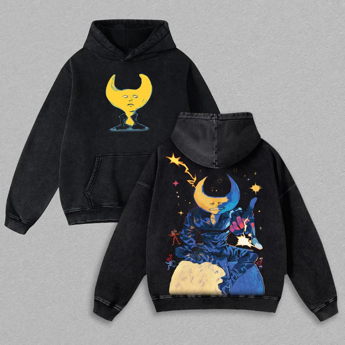 Moon Head Art Hoodie  Surreal Fantasy Character "TTT"