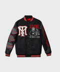 Scarface Vegan Leather Chenille Patched Varsity Jacket